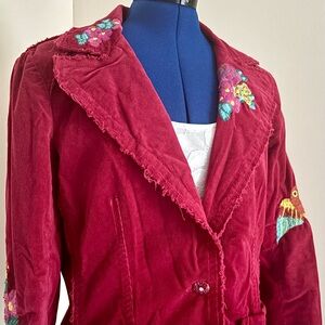 Johnny Was Embroidered Corduroy Blazer S/M 😍